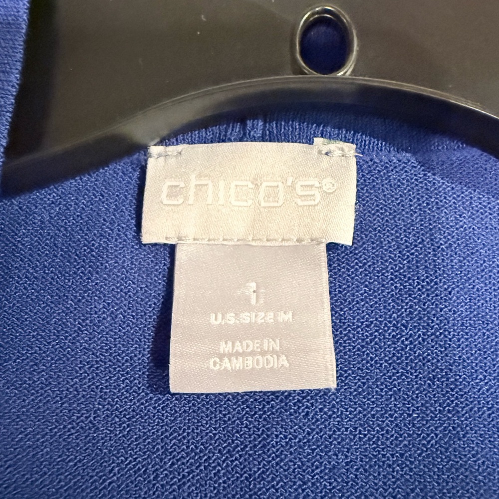 NWT - Chico’s Women's Royal Blue Open Front Cardigan Sweater - Size 1 = 8/10 M - Picture 3 of 5